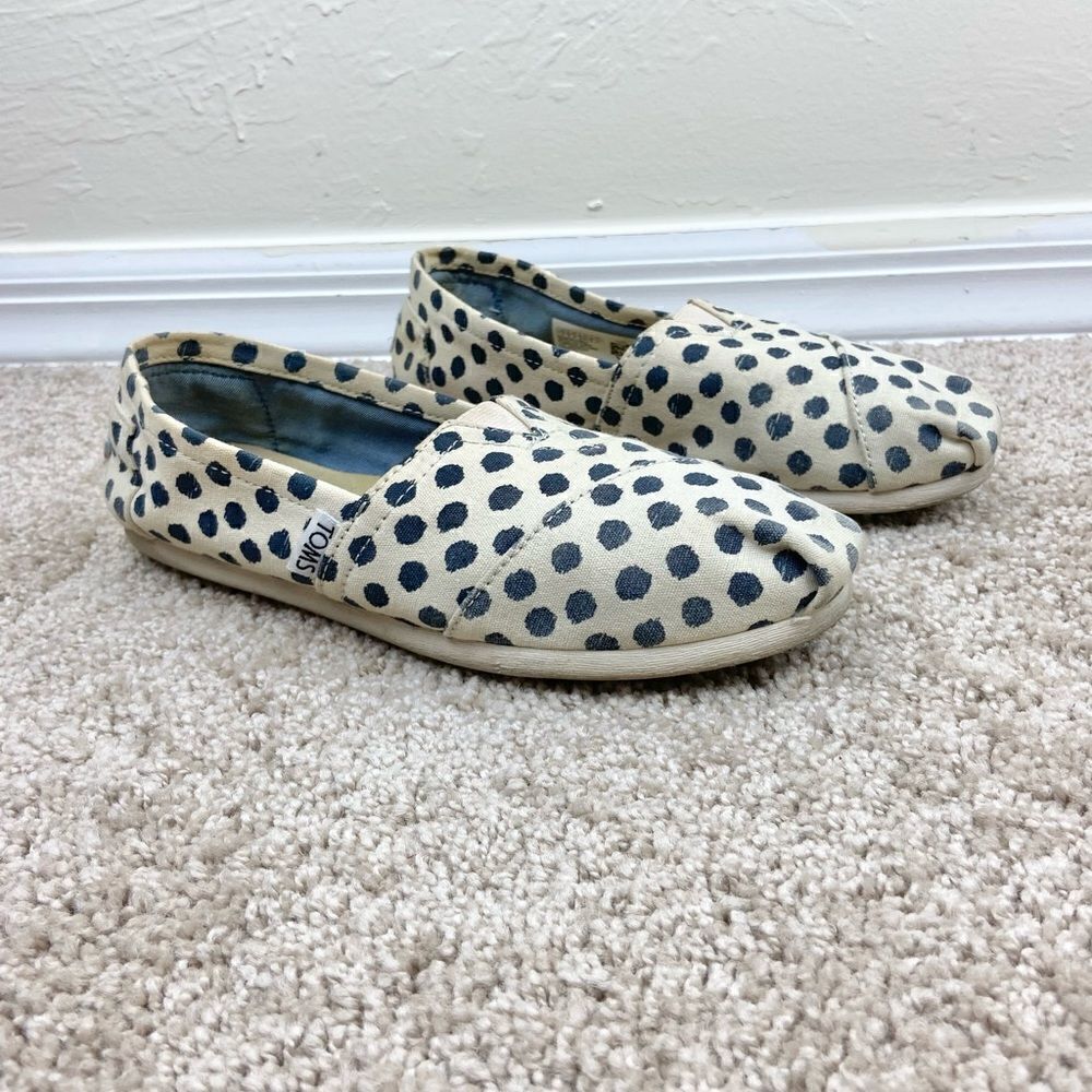 Toms Classic Canvas Polka Dot Slip-On Flats
